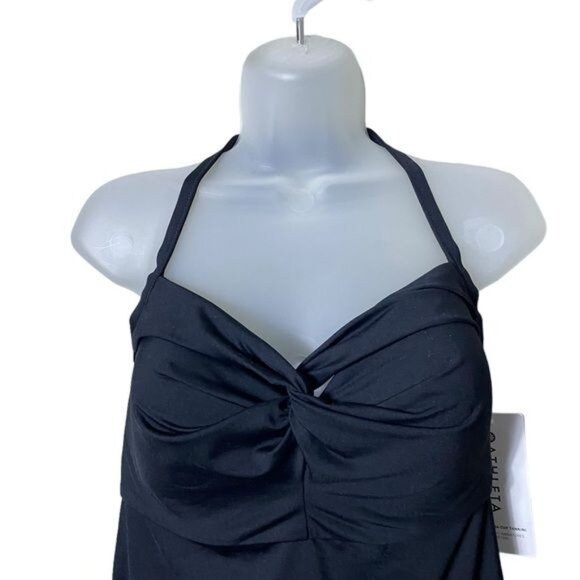 Athleta Hampton Bra Cup Swim Tankini Top Black UPF 50+ Beach Vacation 34 B/C - Picture 6 of 7
